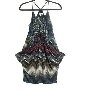 BCBGeneration Womens Small Multicolor Sleeveless Pocketed Zig Zag Mini Dress